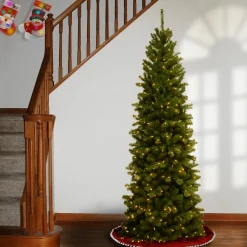 6.5 ft. Pre-Lit North Valley Spruce Pencil Slim Tree with Clear Lights