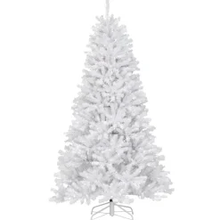7.5 ft. Pre-Lit North Valley Spruce White Tree with Clear Lights