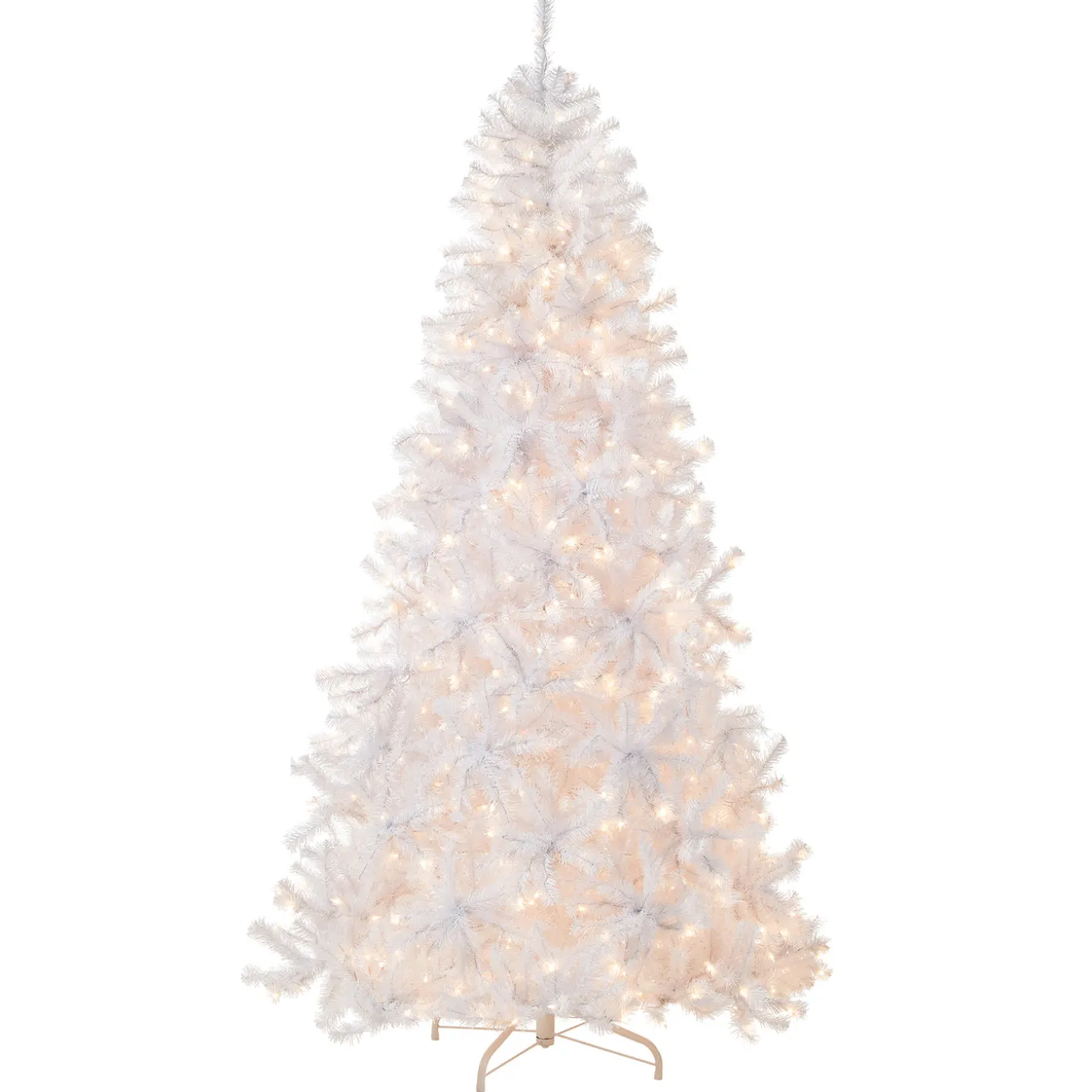 7.5 ft. Pre-Lit North Valley Spruce White Tree with Clear Lights