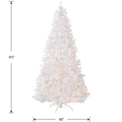 9 ft. Pre-Lit North Valley Spruce White Tree with Clear Lights