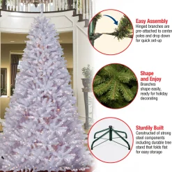 9 ft. Pre-Lit North Valley Spruce White Tree with Clear Lights