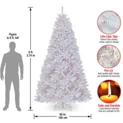 9 ft. Pre-Lit North Valley Spruce White Tree with Clear Lights