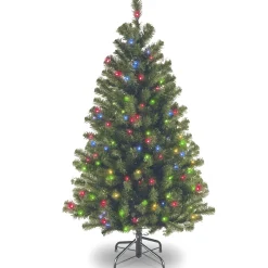 4.5 ft. Pre-Lit North Valley Spruce Tree with Multicolor Lights