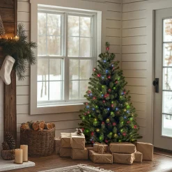 4.5 ft. Pre-Lit North Valley Spruce Tree with Multicolor Lights