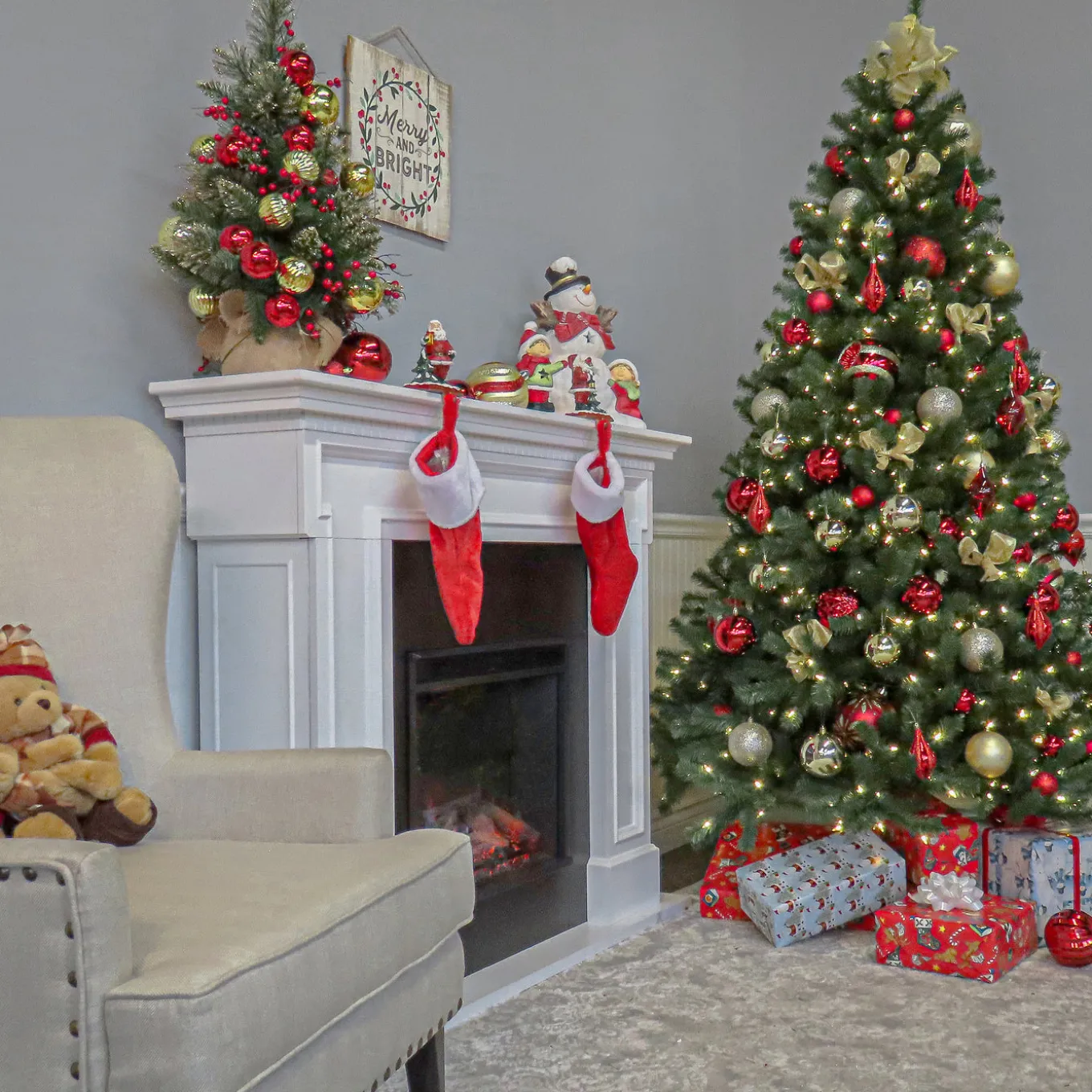 6.5 ft. Pre-Lit North Valley Spruce Tree with Clear Lights