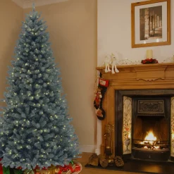 7.5 ft. Pre-Lit North Valley Spruce Blue Tree with Clear Lights