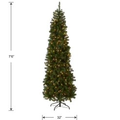 7.5 ft. Pre-Lit North Valley Spruce Pencil Slim Tree with Clear Lights