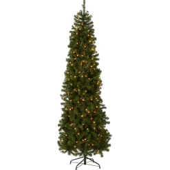 7.5 ft. Pre-Lit North Valley Spruce Pencil Slim Tree with Clear Lights
