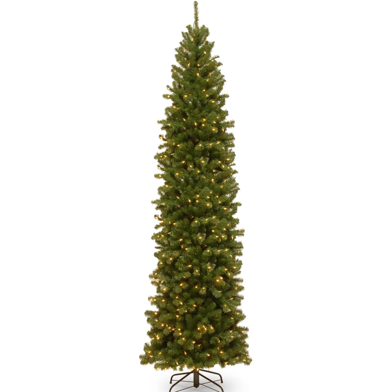 9 ft. Pre-Lit North Valley Spruce Pencil Slim Tree with Clear Lights