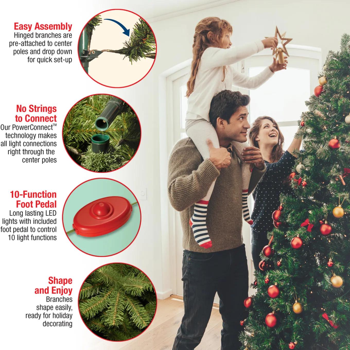 7.5 ft. Pre-Lit North Valley Spruce Tree with PowerConnect Dual Color LED Lights