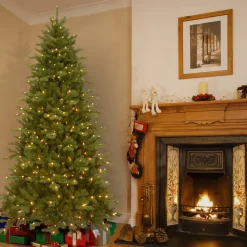 7.5 ft. Pre-Lit Northern Spruce Memory-Shape Tree with PowerConnect Dual Color LED Lights and Music Match