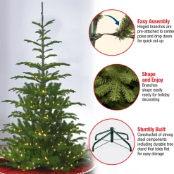 6.5 ft. Pre-Lit Norwegian Spruce Tree with Clear Lights