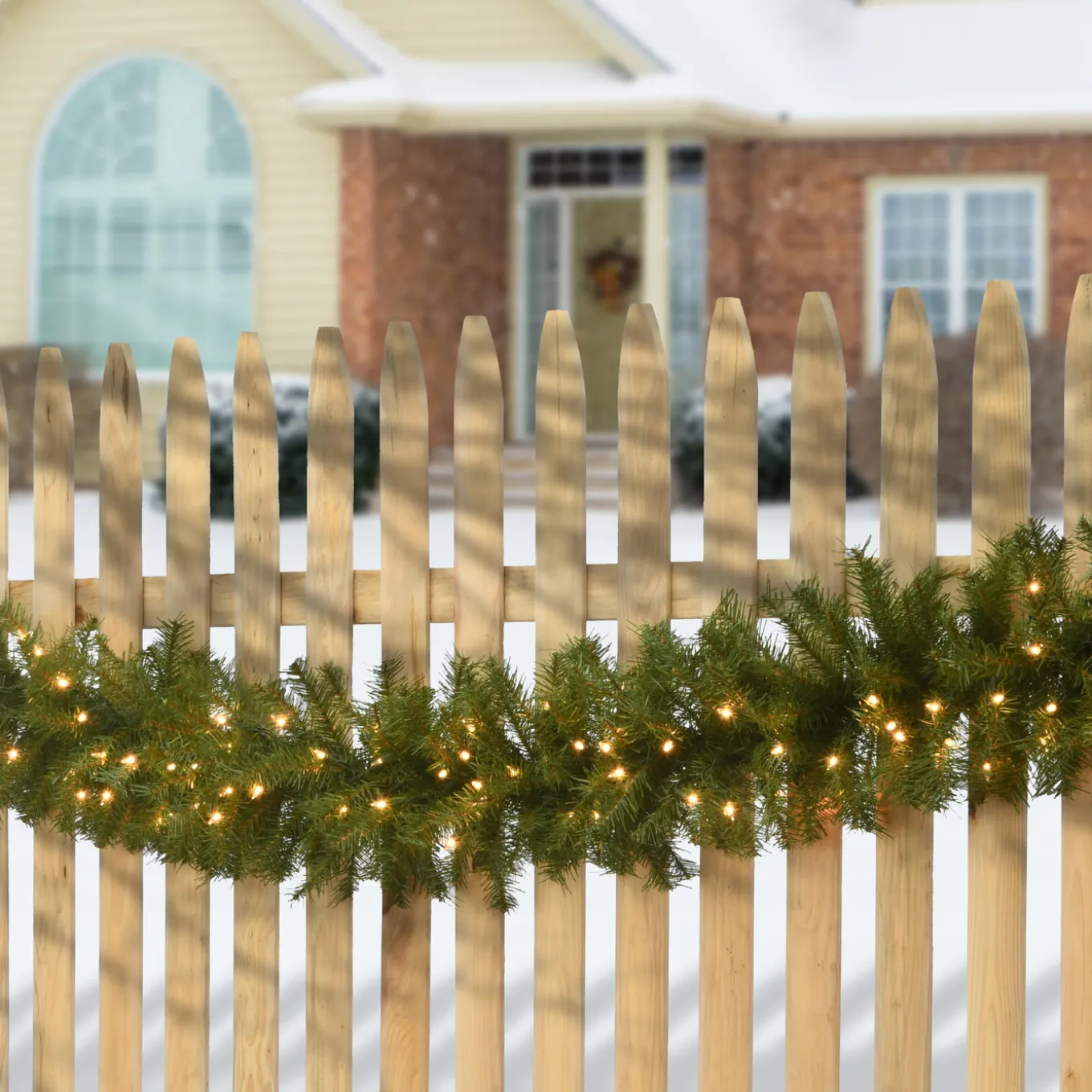 9 ft. Pre-Lit Norwood Fir Garland with Clear Lights - 12 in Diameter