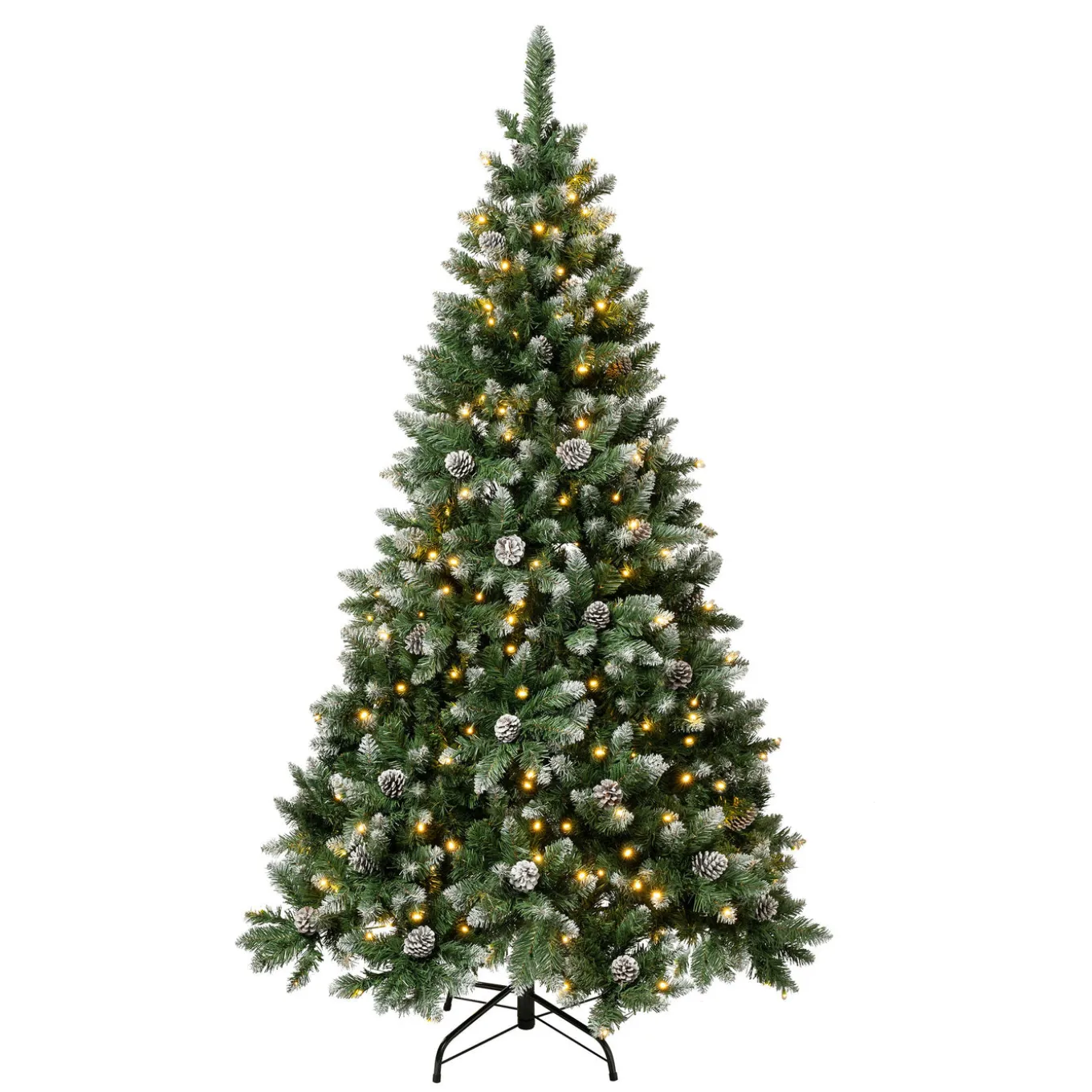 6 ft. Pre-Lit Oakley Hills Snow Tree with Warm White LED Lights