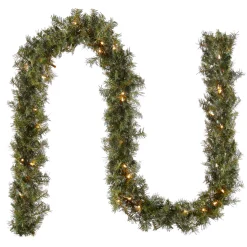 9 ft. Pre-Lit Plug-In Norwood Fir Garland with Clear Lights - 10 in Diameter