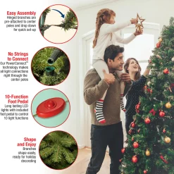 7.5 ft. Pre-Lit Princeton Fraser Fir Tree with PowerConnect and 800 Dual Color LED Lights