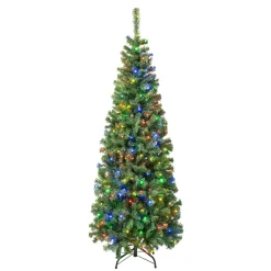 6 ft. Pre-Lit Sagamore Slim Tree with Multi LED Lights