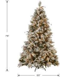7.5 ft. Pre-Lit Snowy Bedford Pine Tree with Clear Lights