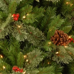 4 ft. Pre-Lit Snowy Bristle Berry Tree with Clear Lights