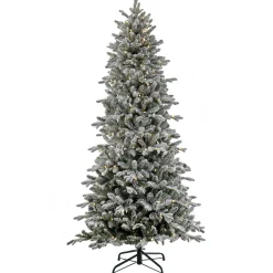 7 ft. Pre-Lit Snowy Calton Pine Tree with LED Lights