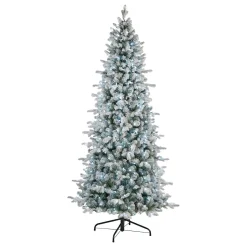 7.5 ft. Pre-Lit Snowy Comet Slim Blue Tree with LED Lights