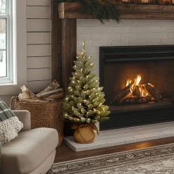 3 ft. Pre-Lit Snowy Concolor Fir Tree with LED Lights