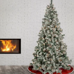 6.5 ft. Pre-Lit Snowy Crestview Tree with Clear Lights
