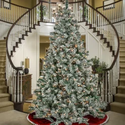 9 ft. Pre-Lit Snowy Crestview Tree with Clear Lights