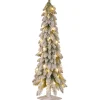 4 ft. Pre-Lit Snowy Downswept Forest Tree with Clear Lights