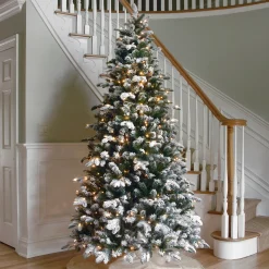 9 ft. Pre-Lit Snowy Everest Fir Medium Tree with Clear Lights
