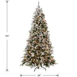9 ft. Pre-Lit Snowy Everest Fir Medium Tree with Clear Lights