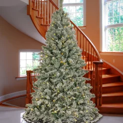 9 ft. Pre-Lit Snowy Harwich Tree with PowerConnect Dual Colored LED Lights