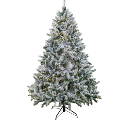 9 ft. Pre-Lit Snowy Hudson Hinged Tree with PowerConnect Dual Color LED Lights
