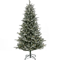 6 ft. Pre-Lit Snowy Libby Fir Tree with LED Lights