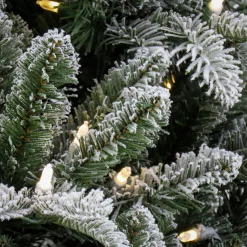 6 ft. Pre-Lit Snowy Libby Fir Tree with LED Lights