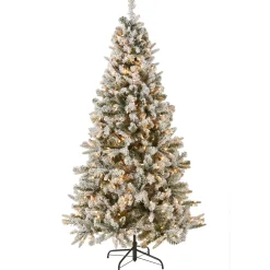 6.5 ft. Pre-Lit Snowy Mixed Pine Tree with Clear Lights