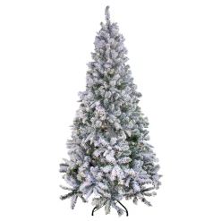 6.5 ft. Pre-Lit Snowy Mixed Pine Tree with Clear Lights