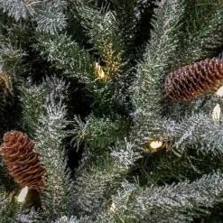 7 ft. Pre-Lit Snowy Olallie Pine Tree with LED Lights