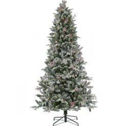 7.5 ft. Pre-Lit Snowy Poechmann Fir Tree with LED Lights