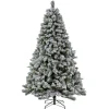 7.5 ft. Pre-Lit Snowy Silver Hill Pine Tree with LED Lights
