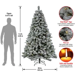 7.5 ft. Pre-Lit Snowy Silver Hill Pine Tree with LED Lights