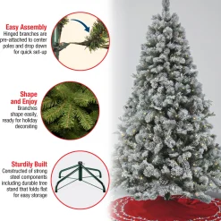 7.5 ft. Pre-Lit Snowy Silver Hill Pine Tree with LED Lights