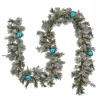 9 ft. Pre-Lit Snowy Tinkham Pine Garland with LED Lights