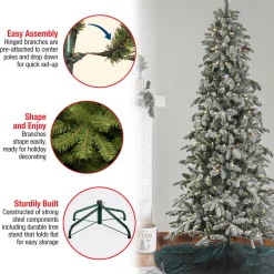 7.5 ft. Pre-Lit Snowy Vintin Fir Tree with LED Lights