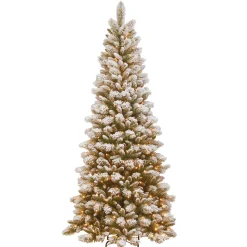 7.5 ft. Pre-Lit Snowy Westwood Pine Slim Tree with Clear Lights