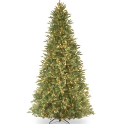 9 ft. Pre-Lit Tiffany Fir Slim Tree with Clear Lights - PE Branch Tips