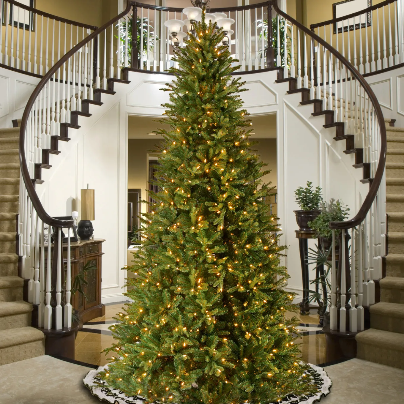 12 ft. Pre-Lit Tiffany Fir Slim Tree with Clear Lights