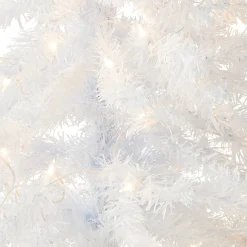 4 ft. Pre-Lit Tinsel Collection White Iridescent Tree with Clear Lights