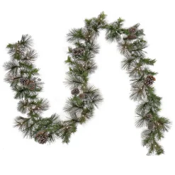 9 ft. Pre-Lit Whitter Pine Garland with LED Lights