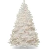 7.5 ft. Pre-Lit Winchester Pine White Tree with Clear Lights and Silver Glitter